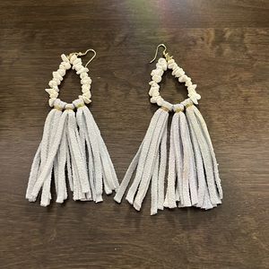 Pebby Foreve, Bohemian Earrings, White